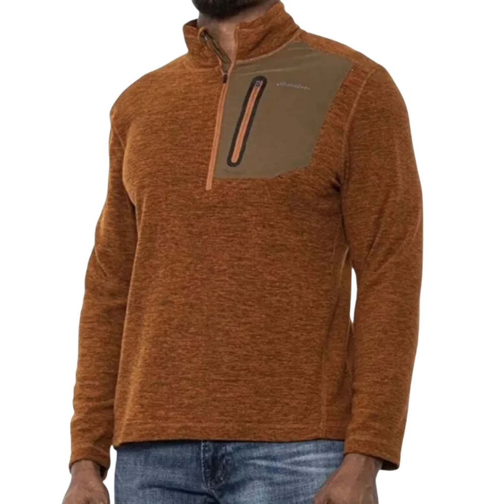 Eddie Bauer Cloud Layer Pro 1/4 Zip Fleece Mens L Brown Chest Zip Lightweight